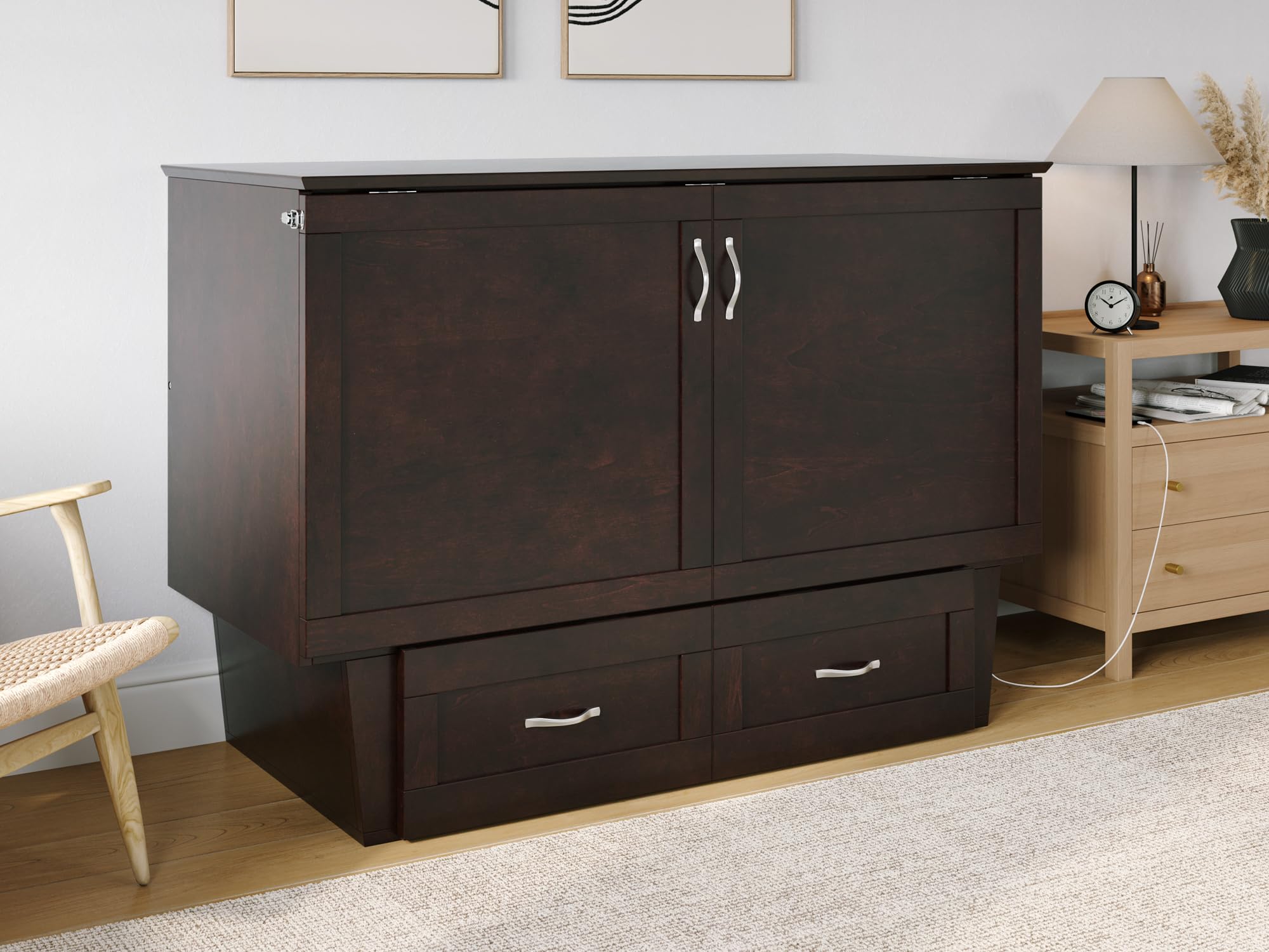 Monroe Full Murphy Bed Chest In Espresso