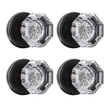CLCTK Crystal Glass Dummy Door Knob, Bifold Closet Oil Rubbed Bronze Door Knobs Round Dummy Door Handles Non-Turning Single Side
