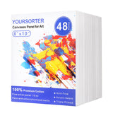 Canvases for Painting 48 Pack, 8x10 inch Blank Canvas Boards, Primed Acid-Free 100% Cotton Canvas Panels for Acrylic Oil Tempera