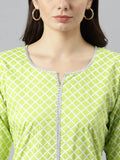 Anni Designer Women'S Polycotton Straight Kurta With Palazzo & Dupatta (Kairav Light Green_Xxl_Green_Xx-Large),Green,2XL,,,