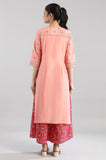 Aurelia Women'S Peach Floral Printed Printed Cotton Regular Kurta Peach Amber S