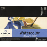 Canson Montval Watercolor Pad, 15 x 20, Cold Press, 140 lb. (300gsm), White, Tape Bound, 12 Sheets/Pad