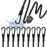 MILYARD 12 Inch Mini Bungee Cords with Carabiner Hooks, Black Short Bungee Rope with Clips, Heavy Duty Elastic Tie Downs Straps 