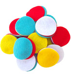 Playfully Ever After Turquoise Blue, Red, White & Yellow Craft Felt Circles (2 Inch 58pc)