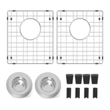 15x13 Sink Grate for Bottom of Kitchen Sink, Stainless Steel Sink Protectors for Kitchen Sink with Rear Drain, Sink Rack for Bot
