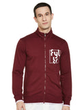 Fyltr Men'S Casual Stand Collar Jacket With Rib Details - Full Zipper | Full Sleeve Branding | Casual Winterwear For Men,Berry Cherry,Berry Cherry,S