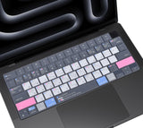 CASEDAO Shortcuts Hotkey Keyboard Cover Skin for 2021 MacBook Pro 14 inch A2442 with M1 Pro/M1 Max,MacBook 16-inch A2485 Touch ID/2022 Air 13.6 A2681 M2 Chip Protector - Grey