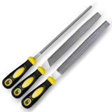 pwkauka 3Pcs Metal File Set, 8-Inch Professional High Carbon Steel Metal File, Includes Flat, Round, Half-Round Metal Files, Dur