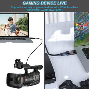 AMZHRLY 4K HDMI to USB 2.0 Video Capture Card 1080P Cam Link Card Game Capture Card Adapter Screen Record Capture Device for Str