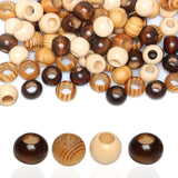 20mm Brown Wooden Macrame Beads - Hole 10mm - 60 Pieces Quality Large Hole Wood Beads for Macrame Projects/Garlands