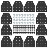 Seekliny 12pcs 2040 Aluminum Extrusion Joint Plate Connector Corner T Bracket 12-Hole 2040 V Slot Hardware T Slotted Accessories