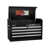 Olympia Tools 26-Inch Portable Metal Tool Chest with Drawers - Tool Cabinet with Ball Bearing Slides and Locking Storage for Gar