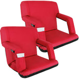Wide Stadium Seat for Bleachers with Back Support -2 Pack Reclining Adults Camping Stadium Chair Extra Thick Cushion Bleacher Se