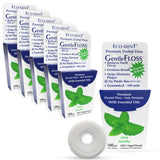 EcoDent GentleFloss Dental Floss, Waxed, Mint Floss with Vegan PlantBased Wax, Recyclable Cardboard Packaging, 100 Yds Ea (P