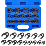 Acymner Crowfoot Flare Nut Wrench Set | 15PCS Metric Crows Foot Wrench Kit for 3/8in and 1/2in Drive Ratchet 8mm to 24mm
