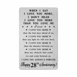 CPLJW 28th Anniversary Wallet Card Gifts for Him, Happy 28 Anniversary Romantic Gifts for Her