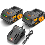 Upgrad 8.0Ah 2 Pack 18V Battery Replacement for Ridgid 18V Battery with Fast Charger Compatible with 18V R840087,R840083,R840085