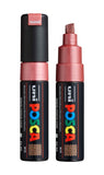 posca uni PC-8K Water-Based Paint Markers, Broad Tip (8mm), Metallic Red, 2 Count