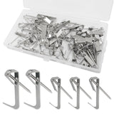 Hordion 100pcs Picture Hanging Kit - 30lb, and 50lb Picture Hooks Metal Picture Hangers with Nails for Drywall Wooden Wall(Silve