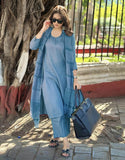 Gosriki Women'S Rayon Blend Straight Solid Kurta With Pant & Dupatta (Raja Saab Light Blue-Vks01-Gs_5Xl_Light Blue_Xxxxx-Large),Light Blue,5,B0DP2F3YJJ
