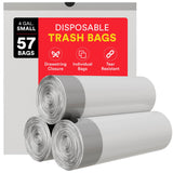 Small Trash Bags 4 Gallon Trash Bags Drawstring - 57 White Unscented Small Garbage Bags | Waste Basket Plastic Trash Can Liners 