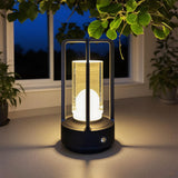 LAYSHINEEN Portable Metal Table Lamp, 4000 mAh Outdoor Table Lights Rechargeable, 3 Color Stepless Dimmable Battery Operated Lam