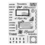 Travel Schedule Envelope Letters Clear Stamps for Card Making Decoration DIY Scrapbooking, Month Numbles Calender Silicone Trans