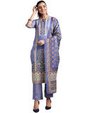 Libas Womens Printed Crepe Straight Kurta With Trousers And Dupatta