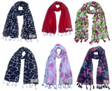 Fusfus WomenS Printed Chiffon Scarves And Stoles, Free Size(Multicolour, Fs2555) Pack Of 6 (Multicolor3)