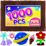 Eppingwin 1000pcs Pipe Cleaners, Dark Coffee Pipe Cleaners Craft Supplies, Brown Chenille Stems for DIY Arts Crafts Project(Brow