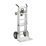 COSCO 3in1 Assist Series Aluminum Hand Truck/Cart with Flat Free Wheels, 800 lb/1000 lb Capacity, Silver