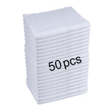50pcs microfiber cleaning cloth white,12x12in kitchen towels cleaning rags