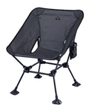 iClimb Ultralight Compact Camping Folding Beach Chair with Anti-Sinking Large Feet and Back Support Webbing (Black Grid- Square 