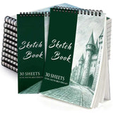 20 Pieces 5.5 x 8.5 Top Spiral Bound Sketch Books, 30 Sheets Each (68lb/100gsm) Bulk Artist Sketch Pads, Sketch Book for Kid