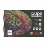 Anupam Pupil Black Toned Watercolour Paper Wire-O Book - Cold Press Paper - 250 Gsm - 12 Sheets -A5