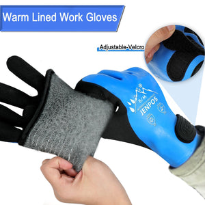 100% Waterproof Winter Work Gloves for Men and Women, Touchscreen Thermal Insulated Freezer Gloves with Grip, Ideal for Cold Wea