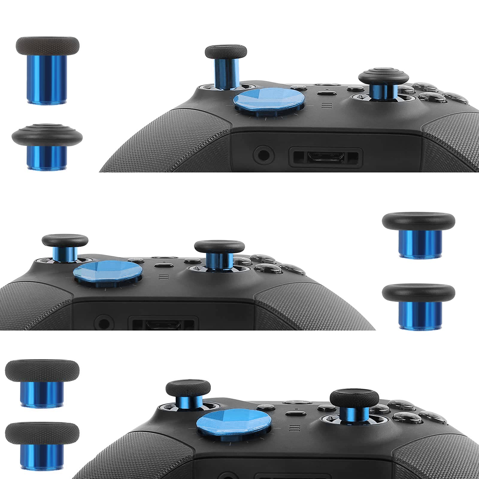 TOMSIN 13 in 1 Xbox Elite Series 2 Controller Accessories Replacement Pack,6 Metal Thumbsticks,2 D-Pads,4 Paddles and 1 Adjuster