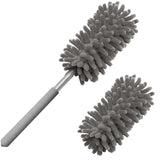 Microfiber Duster for Cleaning, Tukuos Hand Washable Dusters with 2pcs Replaceable Microfiber Head, Extendable Pole, Detachable 