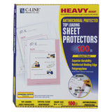 CLine 62033 Hvywt Poly Sht Protector, Clear, TopLoading, 2Inch, 11 x 8 1/2, 100/BX