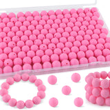 Kovict 145pcs Silicone Beads, 15mm Silicone Beads for Keychain Making, Pens Bracelet Necklace DIY Crafts(Pink)