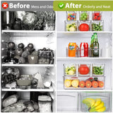 10 Pack Refrigerator Pantry Organizer Bins, Stackable Fridge Organizer Bins with Lids, Clear Plastic Food Storage Bins for Kitch