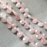 Natural Stone Beads Waterdrop Shape Faceted Rose Quartz Stone Charms for Jewelry Making