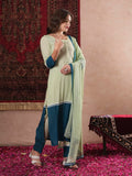 Anni Designer Women'S Cotton Blend Straight Solid Kurta With Pant & Dupatta (Panai Green-Vks01_L_Green_Large),Green,L,,,