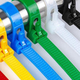 Merishopp 100 Pieces Nylon Cable Ties Self Locking Zip Ties Holder