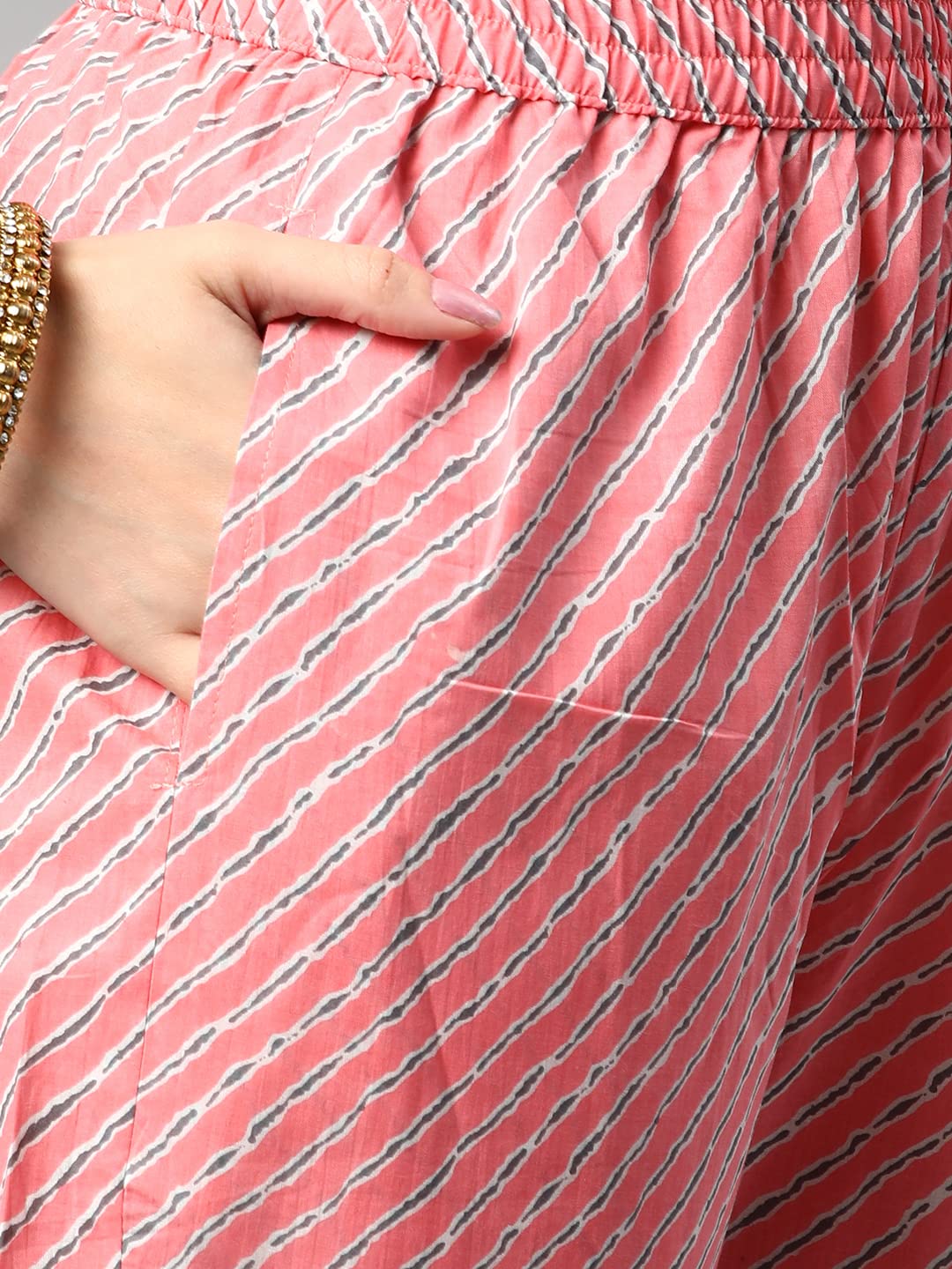 Anni Designer Women'S Cotton Blend Printed Straight Kurta With Pant (Jinki-Peach_S_Dark Blue_Small),Peach,S,Cotton Blend,Regular,Pants