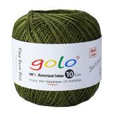 golo Cotton Crochet Thread Balls Size 10 Cotton Knitting Thread Yarn for Crochet Military Green 619