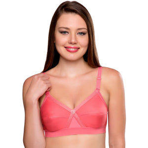 Trylo Women'S Non-Wired Bra (Krutika Plain_Coral_38G),Coral,38,B07Y42DP6K