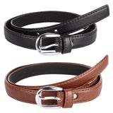 Pinkit Pu Leather Belt Combo Pack For Women/Ladies/Girls (Free Size, Fits Waist Size 26 To 34) Black & Brown (Pack Of 2)