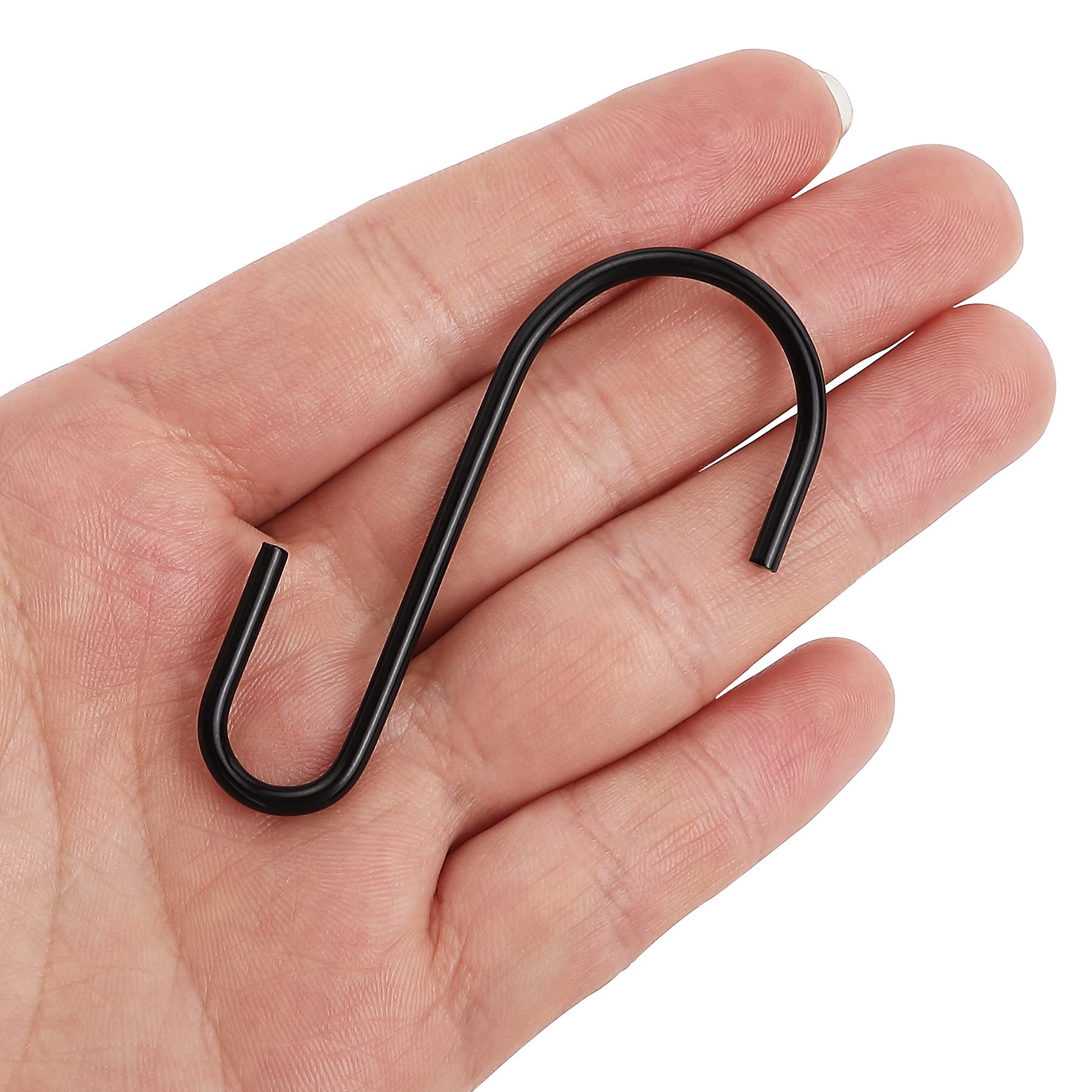 10 Pack Black S Hooks for Hanging Plants, Metal Hooks for Hanging, Small S Hooks for Hanging Heavy Duty, Durable S Shaped Kitche