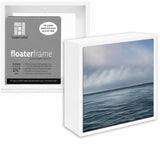 Ampersand Floaterframe for Wood Panels, 1.5 Inch Depth, Thin, 6x6 Inch, White (FTHIN150606W)
